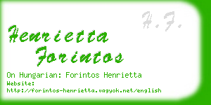 henrietta forintos business card